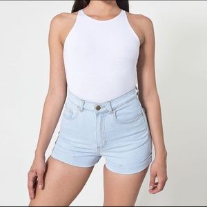 American Apparel High rise striped mini shorts